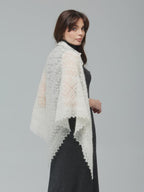 Orenburg Warm Down Shawl, Ivory