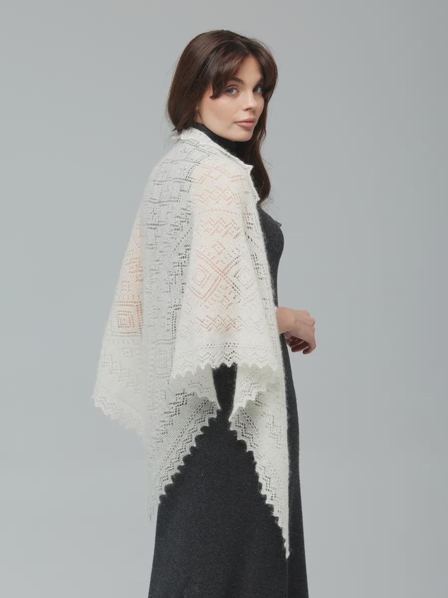 Orenburg Warm Down Shawl, Ivory