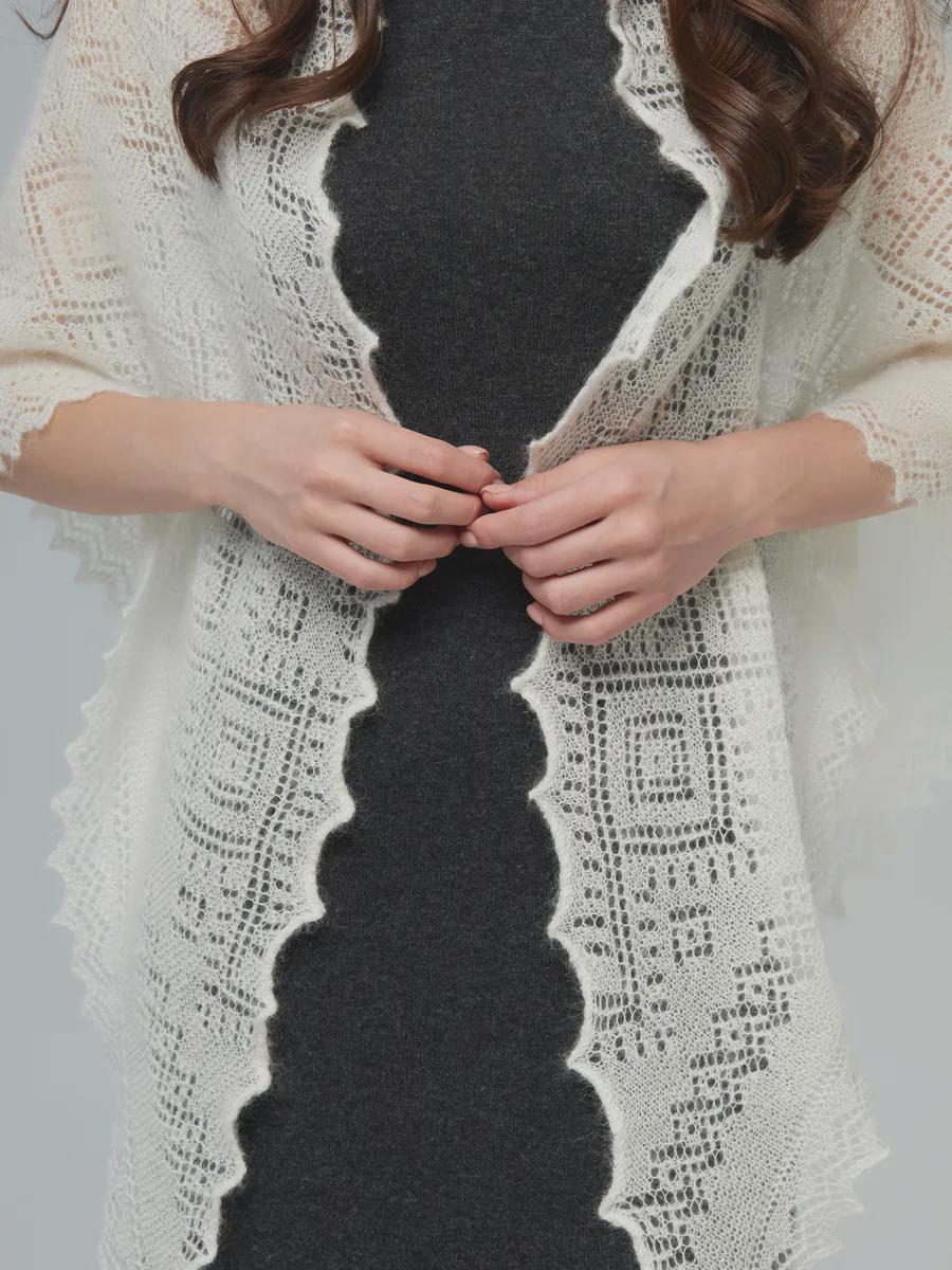 Orenburg Warm Down Shawl, Ivory