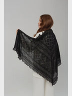 Orenburg Warm Down Shawl, Onyx