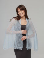 Orenburg Lace Down Stole, Sky Blue
