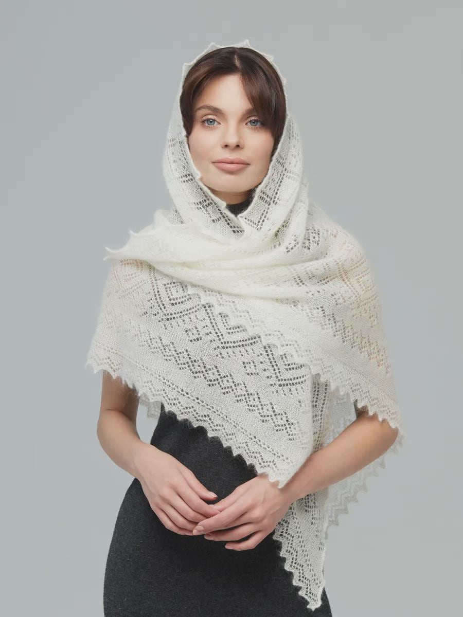 Orenburg Warm Down Shawl, Ivory