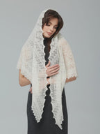 Orenburg Warm Down Shawl, Ivory