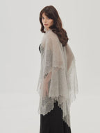 Orenburg Lace Down Shawl, Dove Grey