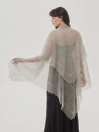 Orenburg Lace Down Shawl, Dove Grey