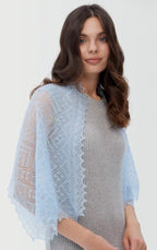 Orenburg Lace Down Stole, Sky Blue