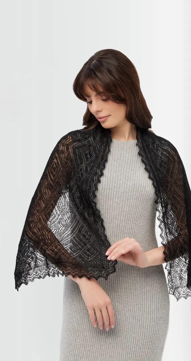 Orenburg Long Goat Down Shawl(120x40)