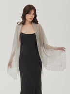 Orenburg Lace Down Shawl, Dove Grey