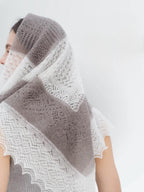 Orenburg Lace Down Shawl, Dove Grey/Ivory