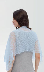 Orenburg Lace Down Stole, Sky Blue
